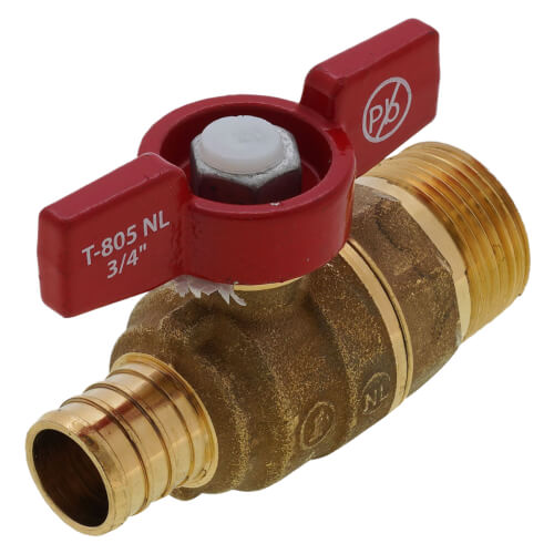 Main product image of T-805MNL 3/4" MNPT x PEX Forged Brass Ball Valve (Lead Free)
