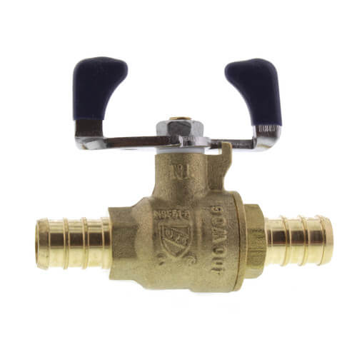 Main product image of T-2007NL 1/2" PEX DZR Brass Full Port Ball Valve w/ Drain & Tee Handle