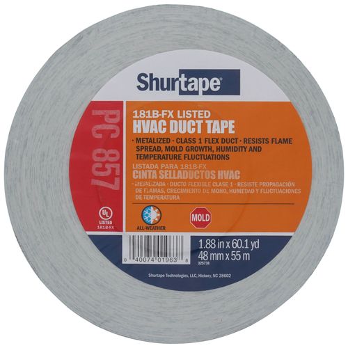 Main product image of PC 857 Silver Metalized Printed Closure Cloth Duct Tape (2" x 180')