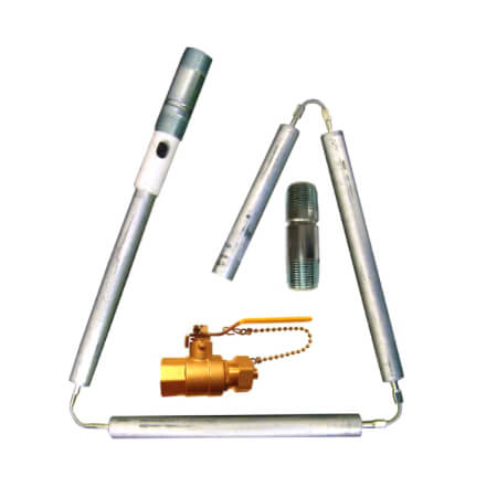 Main product image of 42" Blue Lightning Aluminum/Zinc Anode Rod, Nipple Type, Flexible (4 sections) w/ Drain Valve & Nipple