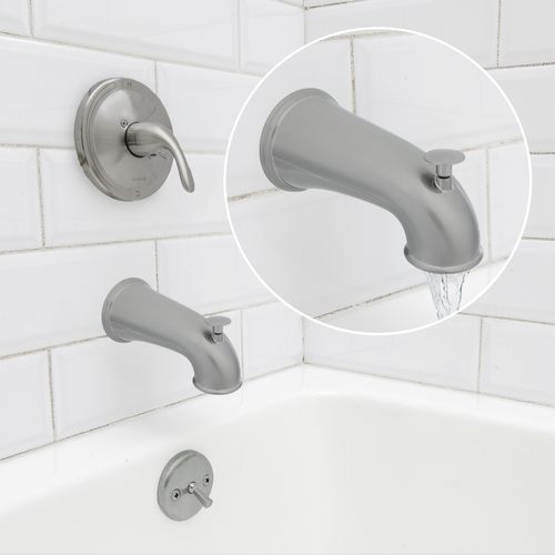 Main product image of 6" Decorative Tub Spout with Pull Up Diverter (Brushed Nickel)