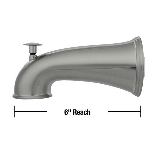 Main product image of 6" Decorative Tub Spout with Pull Up Diverter (Brushed Nickel)