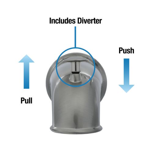 Main product image of 6" Decorative Tub Spout with Pull Up Diverter (Brushed Nickel)