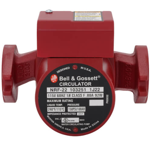 Bell & Gossett 103251 1/25 HP NRF-22 Red Fox Circulator Pump 