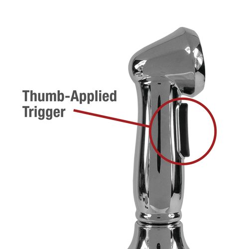 Main product image of Single-Handle Premium Pull-Out Sprayer Kitchen Faucet Side Spray w/ Guide (Chrome)