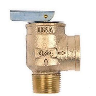 Main product image of 3/4" FNPT x 3/4" FNPT RVW40 587,000 BTU Hot Water Relief Valve, 40 PSIG (Satin Chrome Finish)