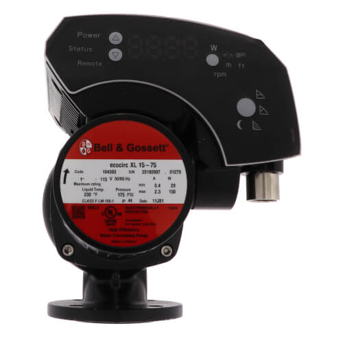 Main product image of Ecocirc XL 15-75 Cast Iron Circulator, Flanged (1/6 HP, 115V)