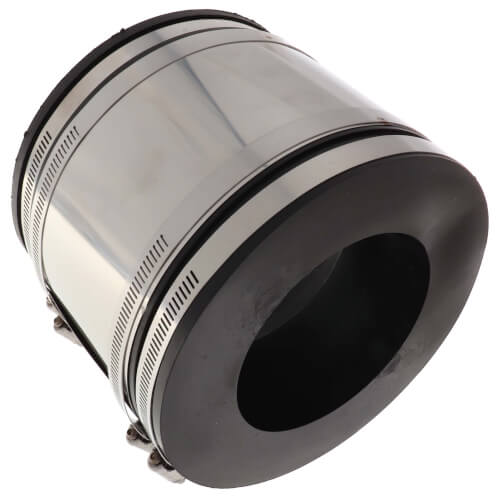 Main product image of 6" x 4" Strong Back PVC Shielded Coupling (Connects Cast Iron, PVC, Copper, Steel or Lead)