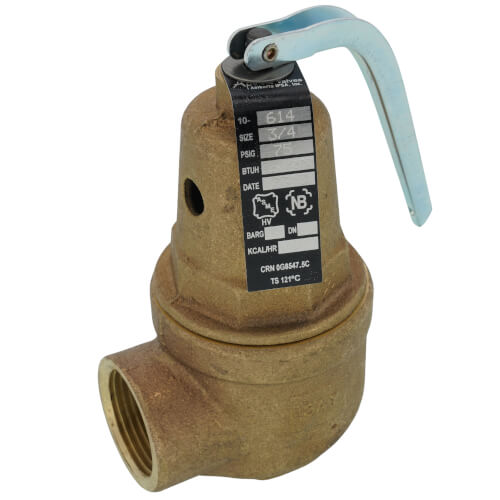 Main product image of 3/4" FNPT x 1" FNPT RVW61 1,977,000 BTU Bronze Hot Water Relief Valve (75 psi)