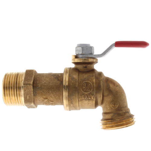 T-540 3/4" Forged Brass Water Heater Drain Ball Valve w/ Lever Handle (Lead Free)
