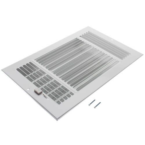 Main product image of 10" x 6" (Wall Opening Size) White Three-Way Sidewall/Ceiling Register (631 Series)