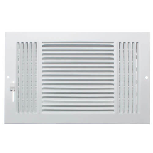 Main product image of 10" x 6" (Wall Opening Size) White Three-Way Sidewall/Ceiling Register (631 Series)
