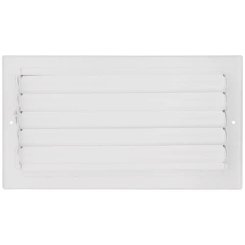 Main product image of 12" x 6" Bright White Steel 3-Way Register, MS Damper w/ 1/3" Fin Spacing