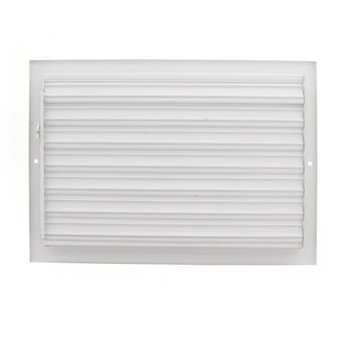 Main product image of 12" x 8" Bright White Steel 3-way Register, MS Damper w/ 1/3" Fin Spacing