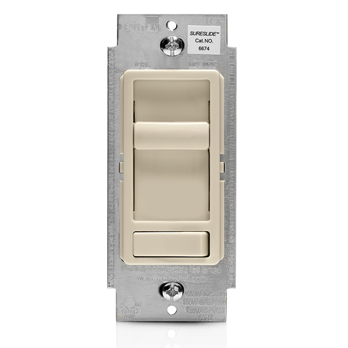 Main product image of SureSlide Dimmer Switch for Dimmable LED, Halogen and Incandescent Bulbs 150W LED, 600W (Light Almond)