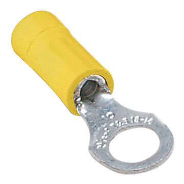 Vinyl Insulated Closed Ring Terminal, 12-10 AWG, Bolt #8 (Copper)