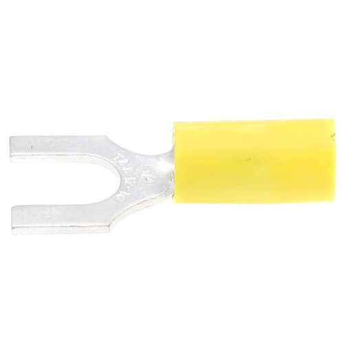 Main product image of Vinyl Insulated Fork Terminal, 12-10 AWG, Bolt 1/4" (Copper)