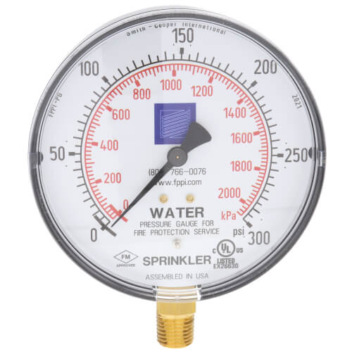 Main product image of Water Gauge, 0-300psi (UL & FM Approved)