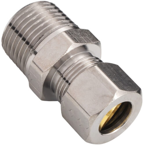 Main product image of 3/8" OD Tube, Drill Through (No Tube Stop) x 3/8" MIP Compression Male Adapter (Chrome)