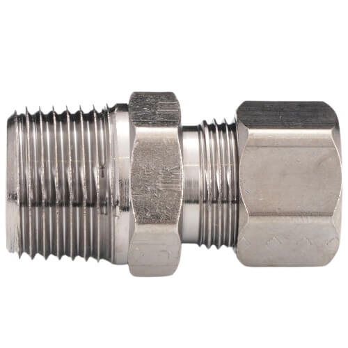 Main product image of 3/8" OD Tube, Drill Through (No Tube Stop) x 3/8" MIP Compression Male Adapter (Chrome)