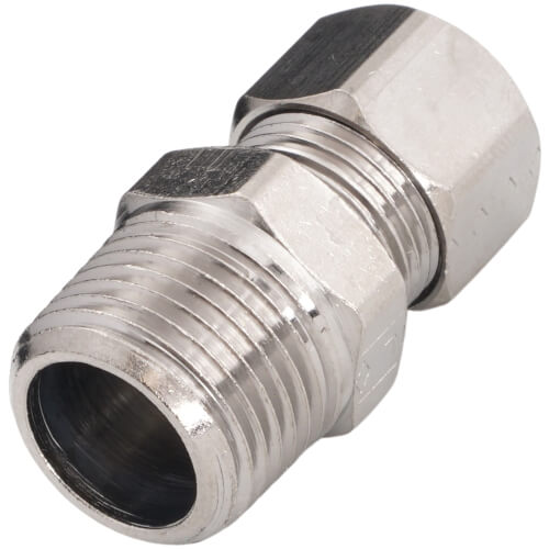 Main product image of 3/8" OD Tube, Drill Through (No Tube Stop) x 3/8" MIP Compression Male Adapter (Chrome)