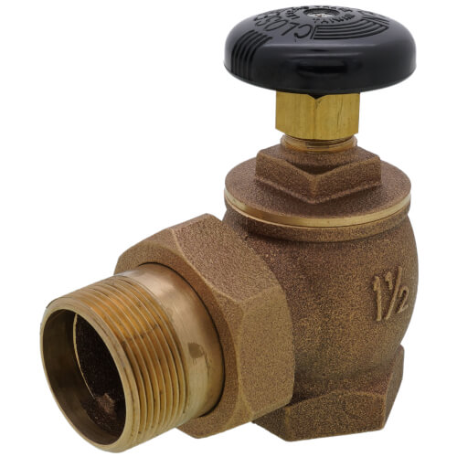 Main product image of 1-1/2" T-431 (FNPT X MNPT) Bronze Steam Angle Radiator Valve