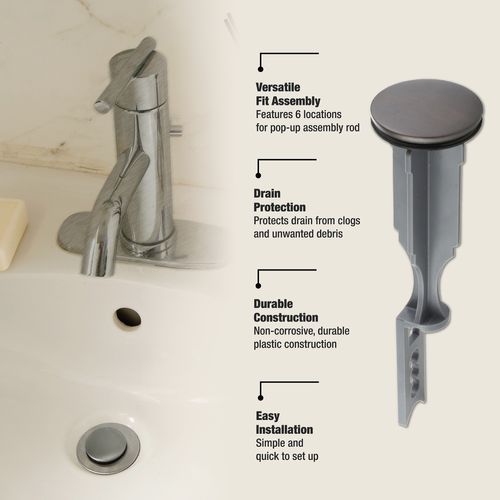 Main product image of Bathroom Pop-up Stopper Replacement for Pop-up Drain Assemblies (Brushed Nickel)