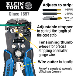 Main product image of Self-Adjusting Wire Stripper/Cutter (Solid 10-20, Stranded 12-22)