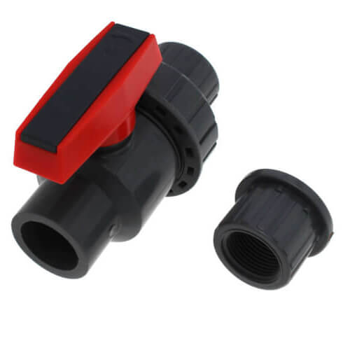 Main product image of 3/4" Gray PVC Single Union Ball Valve (Solvent Ends)