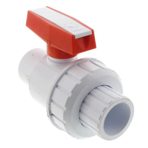 Main product image of 3/4" White PVC Single Union Ball Valve (Solvent Ends)