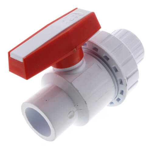 Main product image of 3/4" White PVC Single Union Ball Valve (Solvent Ends)