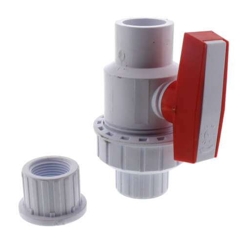 Main product image of 3/4" White PVC Single Union Ball Valve (Solvent Ends)