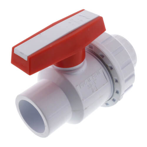 1110WS Red Flag Products 1110WS 1" White PVC Single Union Ball