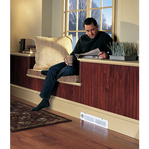 Model 112 White Kickspace Heater w/ Built-In Thermostat (1500W 240VAC, 750/1500W 120VAC)