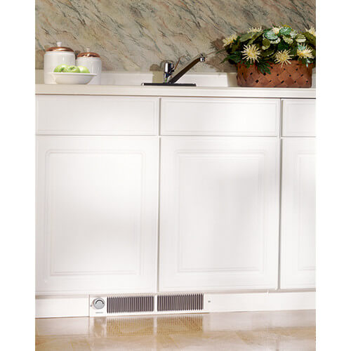 Model 112 White Kickspace Heater w/ Built-In Thermostat (1500W 240VAC, 750/1500W 120VAC)