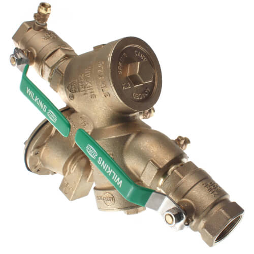 1-1/2" Lead Free Wilkins 975XL2 Reduced Pressure Principle Assembly w/ Test Cocks Up, Bronze "Y" Strainer & Air Gap