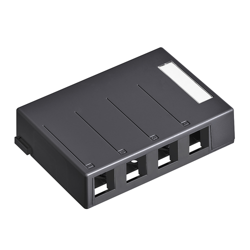 Main product image of Surface-mount Quickport, Box, 4-port (Black)
