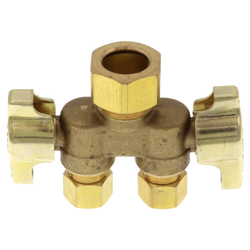 1/2" Nom Compression (5/8" OD) x 3/8" OD Compression x 3/8" OD Compression 1/4 Turn Straight Supply Stop (Lead Free)