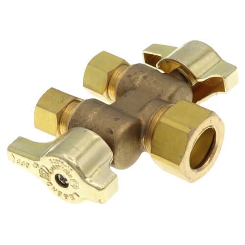 1/2" Nom Compression (5/8" OD) x 3/8" OD Compression x 3/8" OD Compression 1/4 Turn Straight Supply Stop (Lead Free)