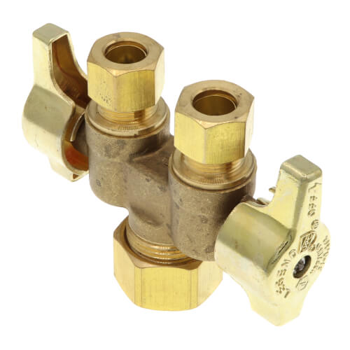 1/2" Nom Compression (5/8" OD) x 3/8" OD Compression x 3/8" OD Compression 1/4 Turn Straight Supply Stop (Lead Free)