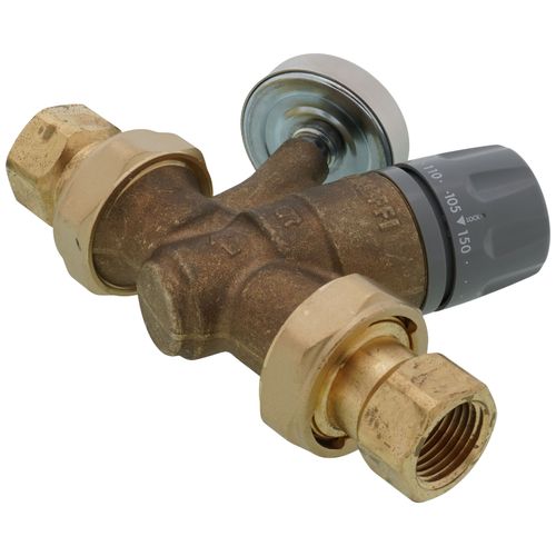 Main product image of 1/2" FNPT ThermoSetter Adjustable Thermal Balancing Valve w/ Check Valve & Temperature Gauge