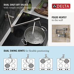 Main product image of Contemporary Wall Mount Pot Filler (Matte Black), 1165LF-BL