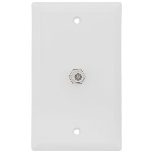 Main product image of Coaxial Cable Jack Adapter Wall Plate, Thermoset - White