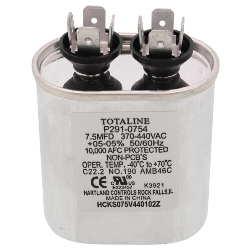 Main product image of Run Capacitor 7.5 MFD 370v Oval, 1187293