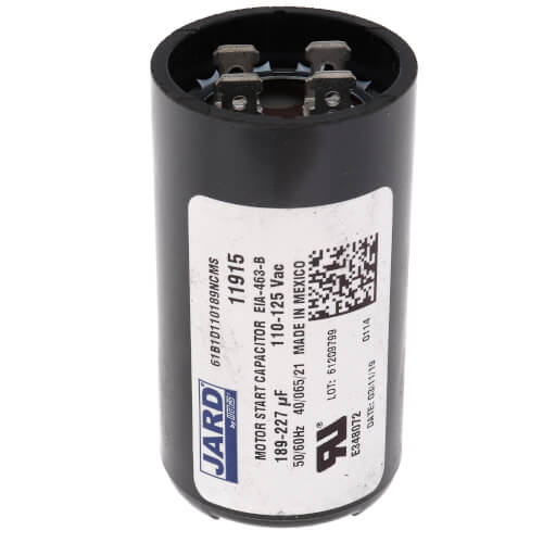 Main product image of 189 - 227 MFD Round Start Capacitor (110/125V)
