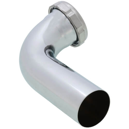 Main product image of 1-1/4" x 4" Chrome-Plated Slip Elbow w/ 2 Nuts and 2 Washers