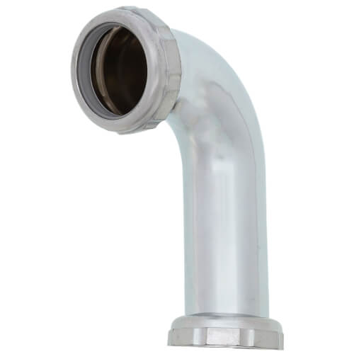Main product image of 1-1/4" x 4" Chrome-Plated Slip Elbow w/ 2 Nuts and 2 Washers