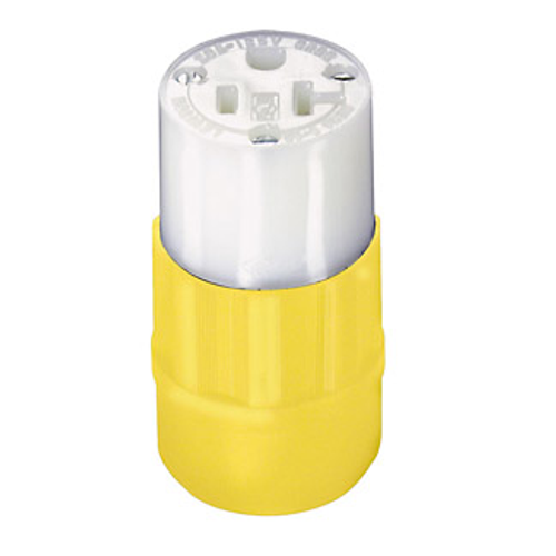 Main product image of 20A, 125V NEMA 5-20R, 2P, 3W, Connector, Straight Blade, Grounding, (Yellow)-WHITE
