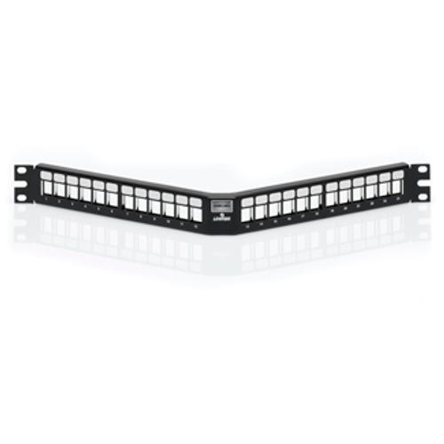 Main product image of Shielded Angled Quickport, Patch Panel, 24"port, 1RU (Black)