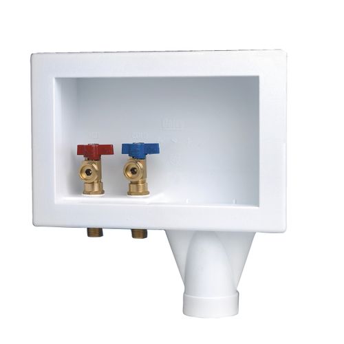 Main product image of Eliminator Washing Machine Supply Box, 1/4 turn, Viega PEX Press, Top Mount, 38357